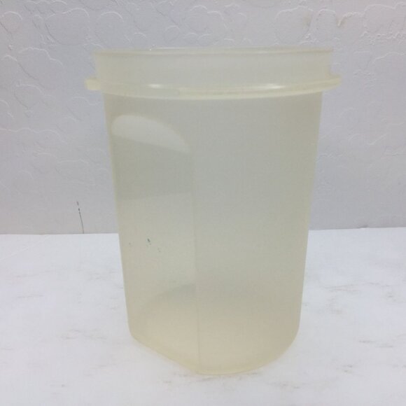 Vintage Tupperware Modular Mate 1606 Round Canister 15 Fl Oz 440mL Sheer Red Lid - Picture 4 of 12